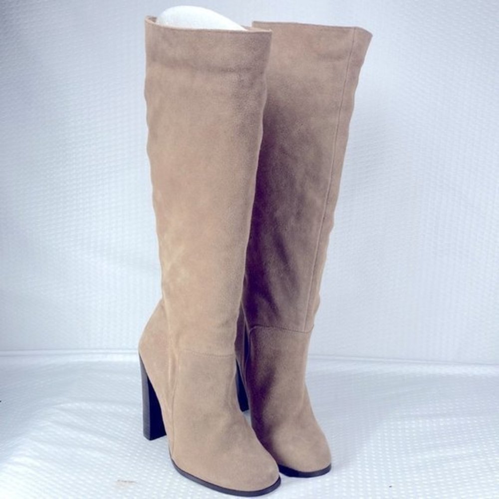 Women's Tall Suede Knee-High Boots - Beige
